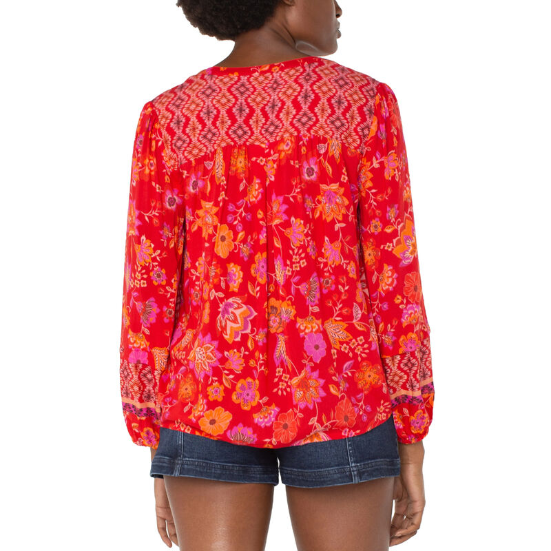 Liverpool Button Front Shirred Blouse Womens image number 1