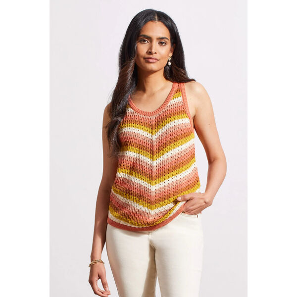 Tribal Cotton Racer Back Sleeveless Sweater Womens