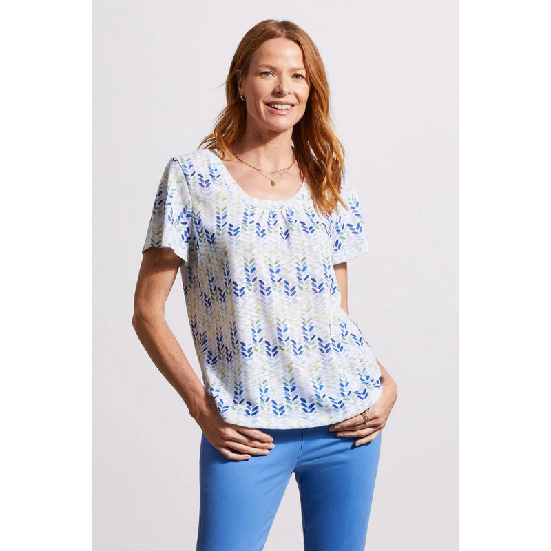 Tribal Printed U-Neck Top Womens image number 0