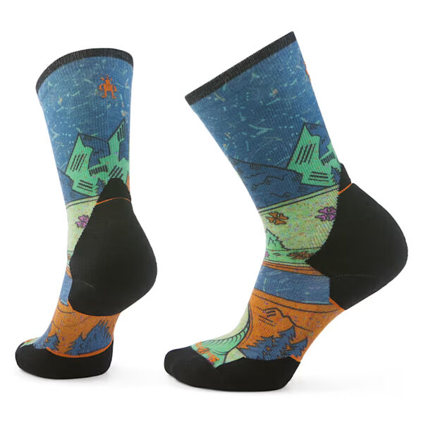 Smartwool Trail Run Mountain Print Crew Socks Womens