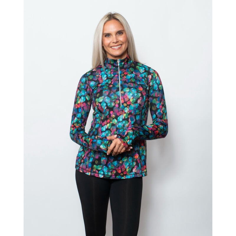 Sno Skins Micro Fiber Prints Zip Neck Womens image number 0