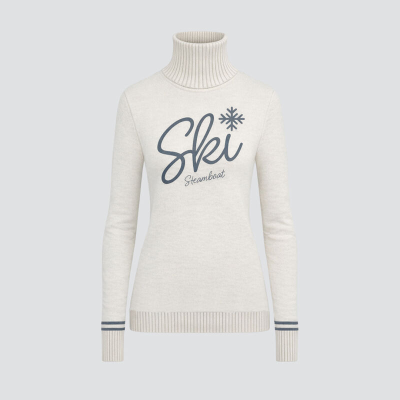MGG Ski Steamboat Snowflake Merino Sweater Womens - White + Grey image number 0