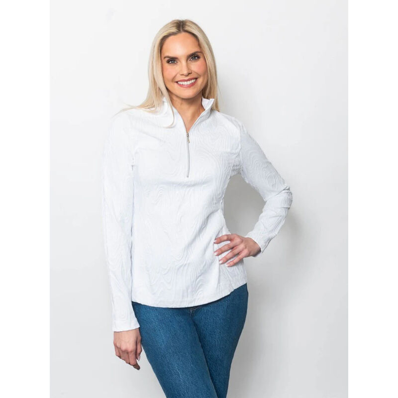 Sno Skins Swirl Jacquard Quarter Zip Top Womens image number 0