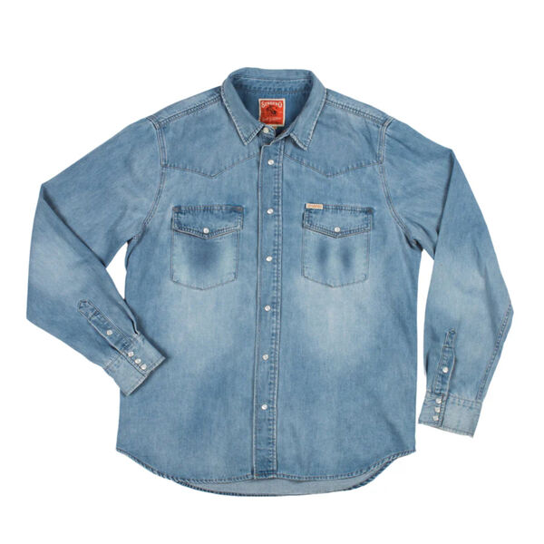 Sendero The Wyatt Pearl Snap Long Sleeve Denim Shirt Mens