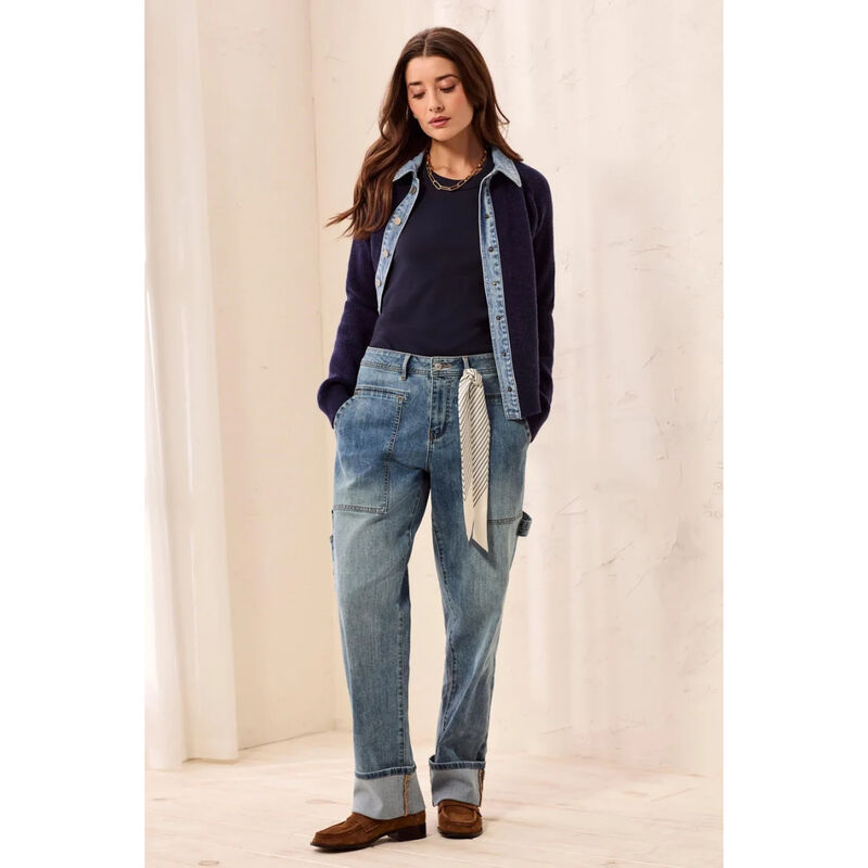 Tribal Audrey Carpenter Straight Leg Denim With Removable Scarf Womens image number 1