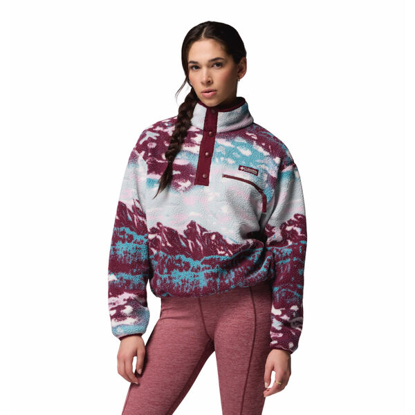 Columbia Helvetia II Printed Cropped Half Snap Fleece Pullover Womens