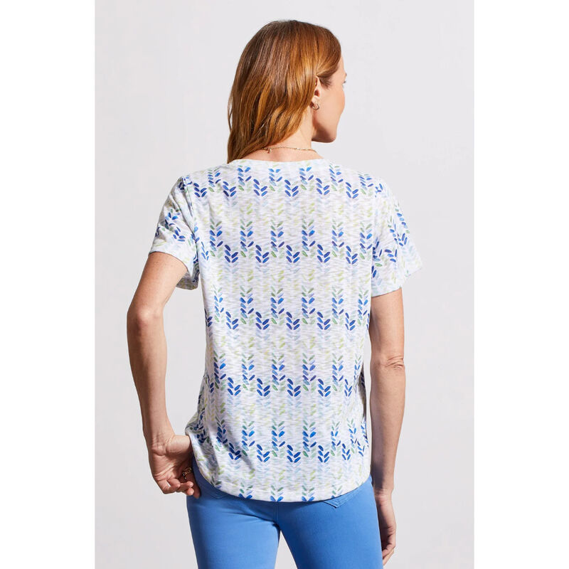 Tribal Printed U-Neck Top Womens image number 1
