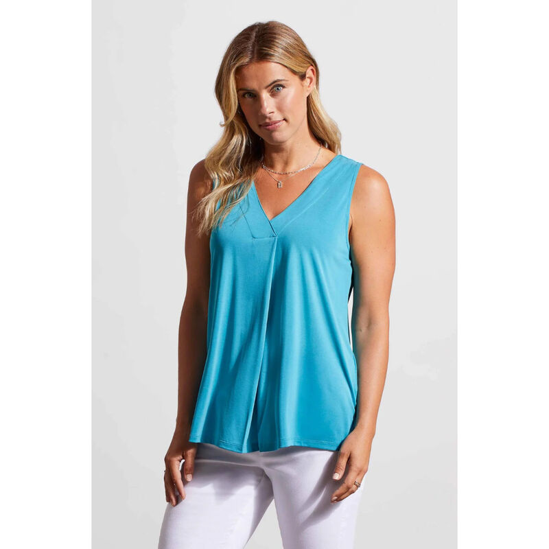 Tribal Pleated Sleeveless Modal Top Womens image number 0