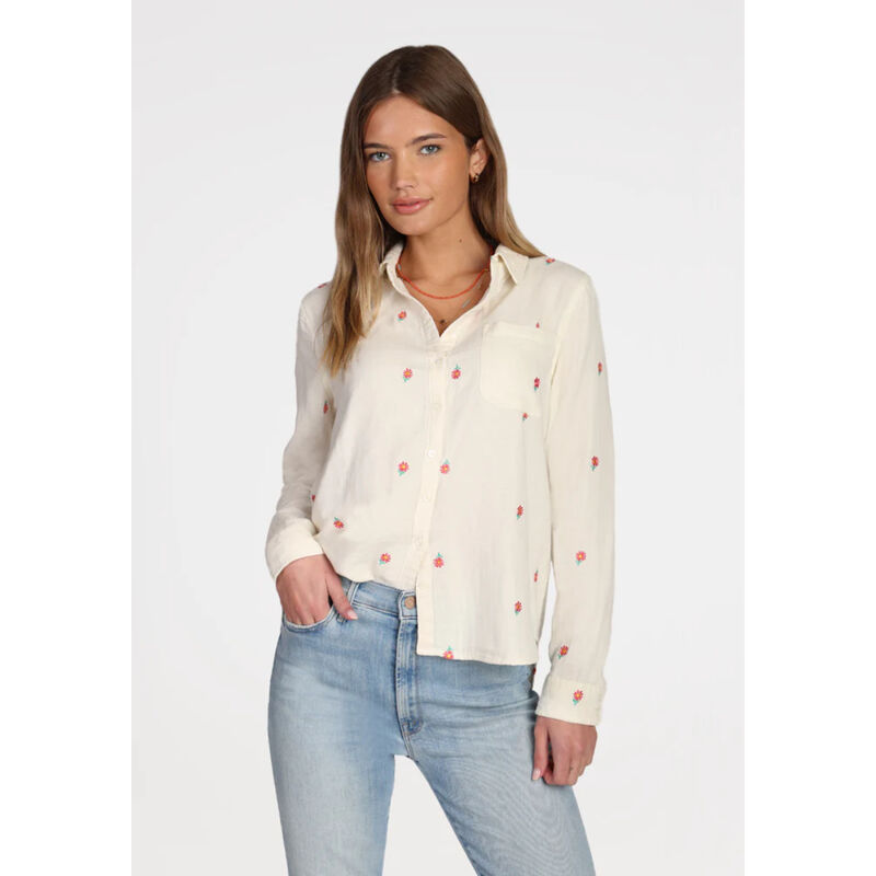 Dylan Embroidered Taylor Gauze Shirt Womens image number 0
